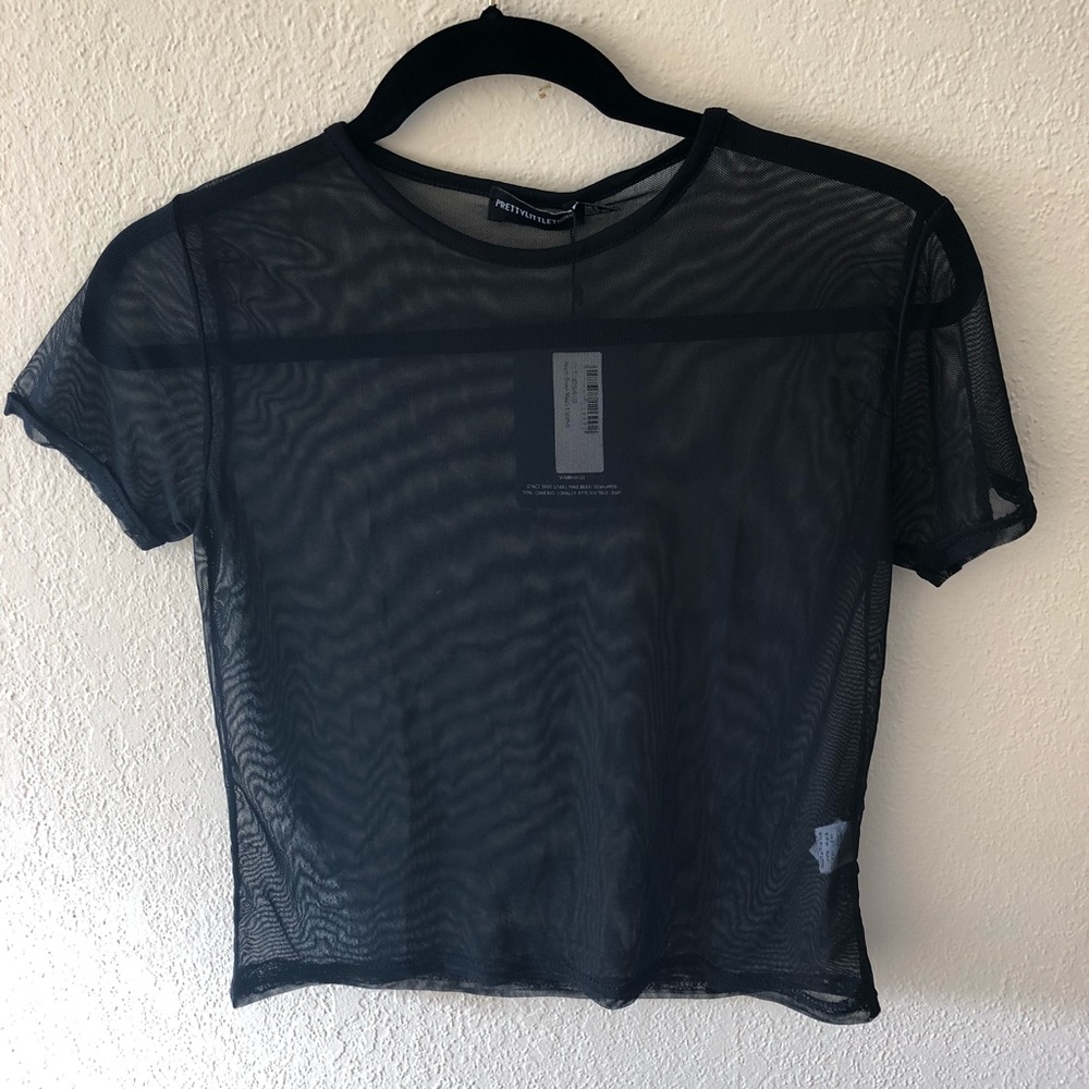 Pretty little thing cropped mesh top